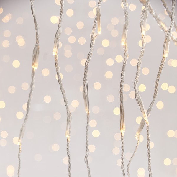 XMAS ΛΑΜΠΑΚΙ ΚΟΥΡΤΙΝΑ 360 LED 3mm 31V ΜΕΤΑΣΧΗΜΑΤΙΣΤΗ ΠΡΟΓΡΑΜΜΑ SNOWFALL & ΜΝΗΜΗ ΔΙΑΦΑΝO PVC ΚΑΛΩΔΙΟ ΘΕΡΜΟ ΛΕΥΚΟ LED (H200 x W200cm 20 ΣΕΙΡΕΣ x 18 LED) ΠΑΡΟΧΗ 3m IP44