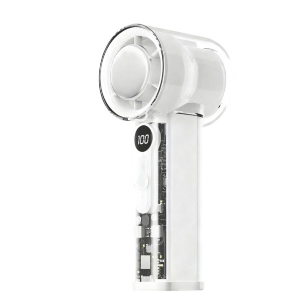 HAND FAN WITH ICE COOLING RECHARGEABLE Φ6 WHITE-TRANSPARENT