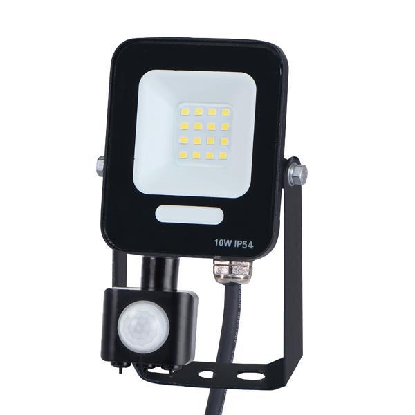 PROJECTOR LED SMD WITH ROTADED MOVEMENT DETECTOR 10W BLACK IP54 6500K PLUS