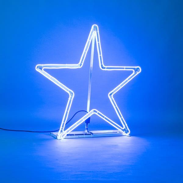 PROFESSIONAL DESIGN, STAR 2D, NEON ROPE LIGHT, TWO SIDED, BLUE
