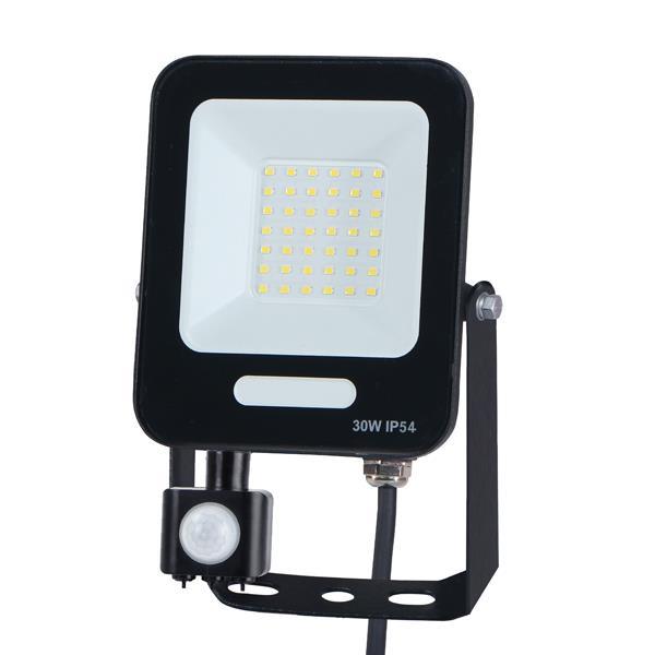 PROJECTOR LED SMD WITH ROTADED MOVEMENT DETECTOR 30W BLACK IP54 6500K PLUS