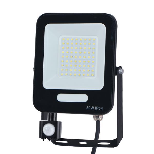 PROJECTOR LED SMD WITH ROTADED MOVEMENT DETECTOR 50W BLACK IP54 6500K PLUS