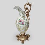 VASE, PORCELAIN, GOLD WITH FLOWERS, 21x18x51.5cm