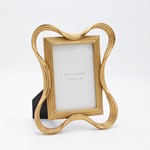 TABLE PHOTO FRAME (10x15), ASYMMETRICAL, POLYRESIN, GOLD, 18.7x2x23.2cm