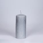 DECORATIVE CANDLE SILVER RUSTIC 7x14cm