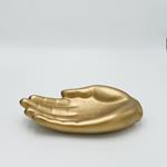 TABLE DECORATION HAND, CERAMIC, GOLD, 31.5x17x6.5cm