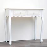 CONSOLE, WOODEN, WHITE, 2 DRAWERS WITH DESIGN, 80x40x75cm