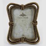 TABLE PHOTO  FRAME(13x18cm), ROPE PATTERN, POLYRESIN,  GOLD, 13x18cm