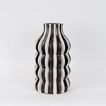 VASE, CERAMIC, BLACK-WHITE, 21x21x38cm