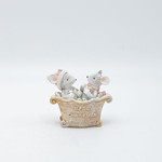 POLYRESIN DECORATIVE, MICE IN BATHTUB, 9x7cm