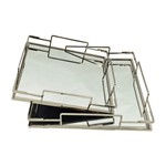 S/2 ΔΙΣΚΟΙ ΜΕΤΑΛΛΙΚΟΙ ΜΕ ΚΑΘΡΕΦΤΗ ΑΣΗΜΙ 35x35x6cm / 30x30x5.5cm