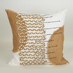 CUSHION,  WITH FILLER,  COTTON- JUTE WITH TASSELS,  NATURAL-WHITE, 45x45cm