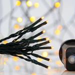 ΣΕΙΡΑ, 400 LED 3mm, 31V, 8 ΠΡΟΓΡΑΜΜΑΤΑ & ΜΝΗΜΗΝ, ΠΡΑΣΙΝΟ ΚΑΛΩΔΙΟ, ΘΕΡΜΟ ΛΕΥΚΟ LED ΑΝΑ 5cm, ΙΡ44