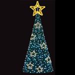 PROFESSIONAL DESIGN,CHRISTMAS TREE 3D, WARM WHITE AND YELLOW LED ROPE LIGHT, WHITE LED, 330x140cm, IP65