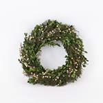 WREATH, GREEN-WHITE, 40x40x59cm