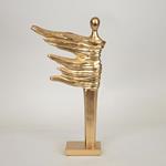 TABLE DECORATION, POLYRESIN, WOMAN  FIGURE, GOLD, 12.3x3.8x23cm