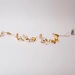 LIGHTED GOLD GARLAND WITH BUDS 150cm, 16 WARM WHITE LED, BATTERY BOX 3xAA, TIMER, LEAD WIRE 30cm, IP20