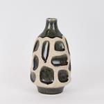 VASE, CERAMIC, ANTHRACITE-BEIGE, 18.5x18.5x33.2cm