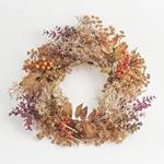 WREATH, WITH LEAVES AND DECORATIVES, 40cm
