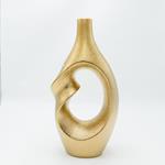 VASE, CERAMIC, GOLD, 19x9.5x37.5cm