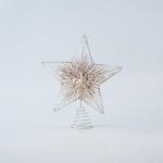 TOP TREE, STAR, WITH CORD, CHAMPAGNE-WHITE, 25,5cm