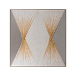CANVAS WALL ART RHOMBUS WHITE-GOLD-GRAY 102x4.5x102cm