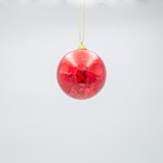 BALL, METALLIC RED, SET 6PCS,  8cm