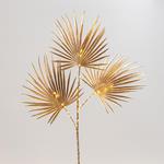 GOLD LIGHTED PALM BRANCHES, 30 WARM WHITE LED, BATTERY OPERATED, WITH TIMER, 71cm