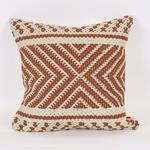 CUSHION,  WITH  FILLER, COTTON- WOVEN, NATURAL-RUST BROWN, 45x45cm