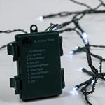 LINE, 96 LED 5mm, BATTERY BOX 3xAA WITH 8 MULTIFUNCTIONS, TIMER, GREEN WIRE, WHITE LED PER 10cm, LEAD WIRE 1m, IP44