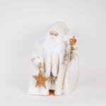 SANTA WITH WHITE FUR AND GOLD SCEPTER, 46cm