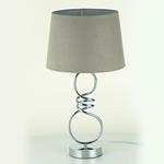 TABLE LAMP, WITH  LINEN  SHADE, METAL, SILVER-GREY, 56x30cm