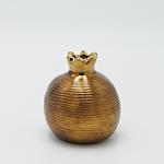 DECORATIVE POMEGRANATE, CERAMIC, ANTIQUE GOLD, 12x12x12cm