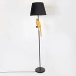 FLOOR LAMP, BLACK VELVET SHADE, POLYRESIN- METAL,BLACK-GOLD, 24.5x163cm