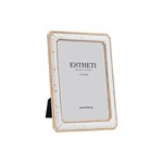 ΚΟΡΝΙΖΑ (13x18) ΠΟΛΥΡΕΖΙΝ ΛΕΥΚΗ - ΧΡΥΣΗ 17x2x22cm