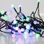 LINE, 80 LED 5mm MILKY BALL 1,20cm, STEADY ADAPTOR 4,5V, GREEN WIRE, MULTI COLORS LED PER 10cm, LEAD WIRE 3m, IP44