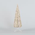 GLASS TREE, CHAMPAGNE WITH GLITTER, 9x29cm