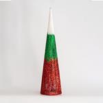 CONE TREE, WHITE-GREEN-RED, 20x80cm