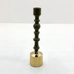 CANDLE STAND, METAL, BLACK-GOLD,6x6x24cm