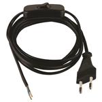 CABLE EXTENSION WITH PLUG AND INTERMEDIATE SWITCH  1,5mm BLACK