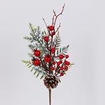 BRANCH WITH BERRY, PINECONE, AND FIR BRANCH, 46cm