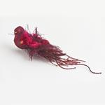 BIRDIE RED, WITH FEATHERS,28x6cm