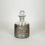 DECANTER, WITH METAL FITTING, GLASS-METAL, SILVER, 18x9cm