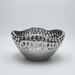 DECORATION BOWL CERAMIC SILVER 24.5x23.5x13.5εκ
