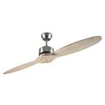 DECORATIVE FAN NO LIGHTS WITH 2  LIGHT BROWN BLADES AND CONTROL Φ132 70W