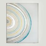 CANVAS PAINTING, 3D SEMICIRCLE, GREY-BEIGE, BABY BLUE-CREAM, 80x3x100xcm