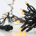LINE, 100 LED 5mm WITH CUPS, 230V, CONNECTOR UNTIL 9, GREEN RUBBER WIRE, WARM WHITE LED PER 10cm, LEAD WIRE 1.5m, IP65