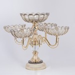 DECORATIVE SWEET JAR GLASS WITH METALLIC ACCENTS GOLD 35x35cm