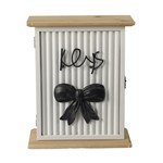 ΚΛΕΙΔΟΘΗΚΗ MDF ΦΥΣΙΚΟ - ΛΕΥΚΗ - ΜΑΥΡΗ 19x6x26cm