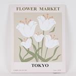 ΠΙΝΑΚΑΣ ΣΕ ΚΑΜΒΑ, FLOWER MARKET TOKYO, ΛΕΥΚΟ-ΠΡΑΣΙΝΟ, 40x50εκ